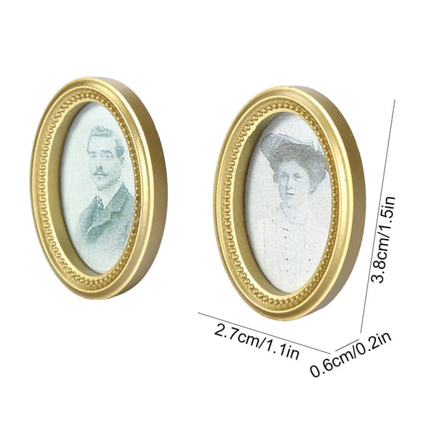 2 st/set dockhus Miniatyr Oval Ram Bild Foto Dockhus DIY Tillbehör