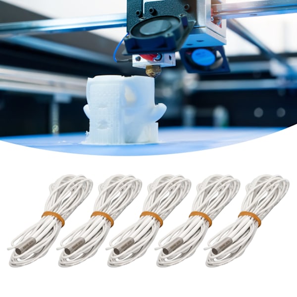 5 stk. 24V 60W Varmepatroner Udskiftning Rustfrit Stål Hoved Opvarmningsrør 3D Printer Tilbehør 2 Meter / 6,6ft