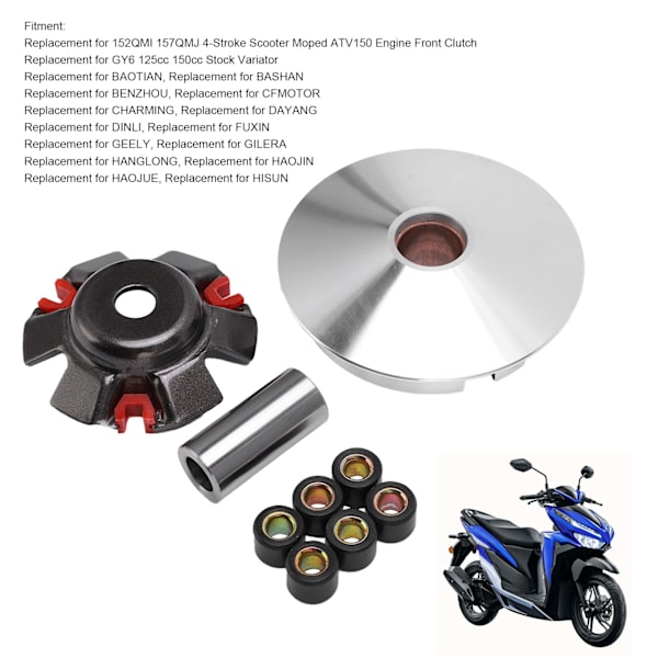 Högpresterande Racing Variator Kit Ersättning för 152QMI 157QMJ 4-takts Scooter Moped ATV150 Framkoppling