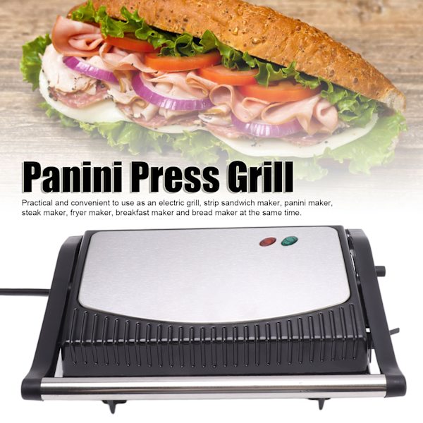 Panini-paistinpannu, Tarttumaton, Kaksipuolinen, Monitoiminen, Sähköinen Sisägrill, Sandwich, Pihvi, EU-Pistoke 220V