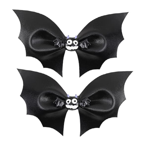 Set med 2 fladdermushårklämmor, roliga Halloween-fladdermusrosetthårklämmor, kostymfestdekorationer
