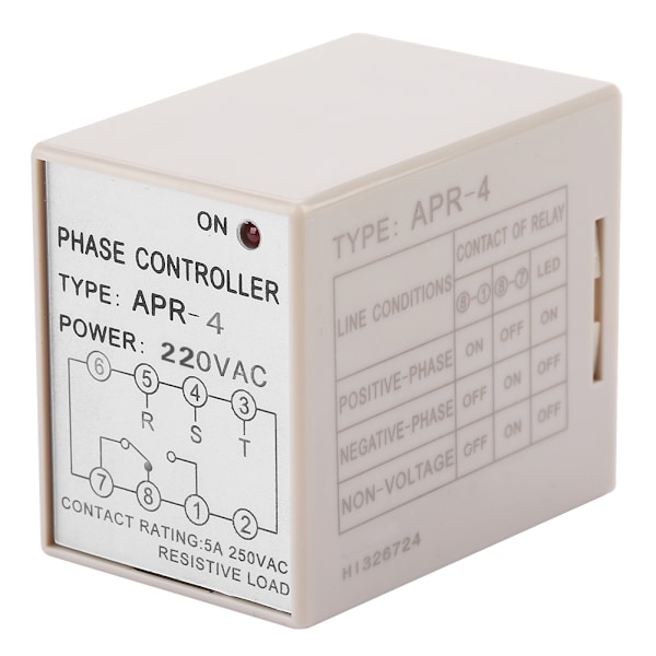 APR-4 Vaiheen katoamisen ja vaiheen kääntymisen suojarele, vaihejärjestyksen ohjain 10A (220VAC)