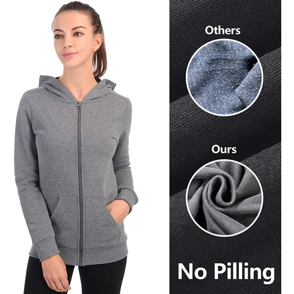 Qualidyne Dame Full Zip Fleece Hoodies Midweight Workout Ther