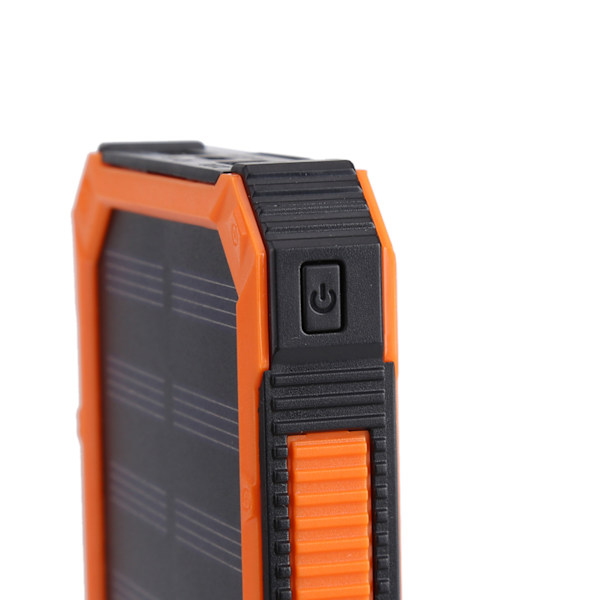 20000mAh Bærbar Solenergi Powerbank Ekstern Batterilader med 6 stk. LED Lys Orange