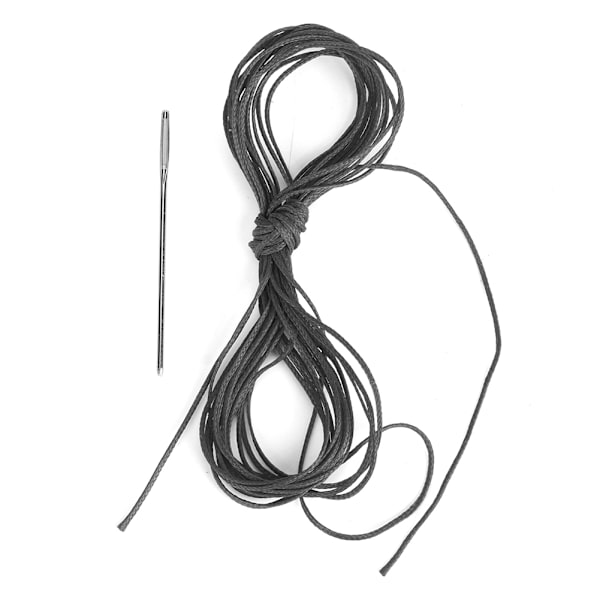 38cm 15 tum Läderrattöverdrag Universal DIY Präglingsnålar & Trådset Bilinredning (Svart)