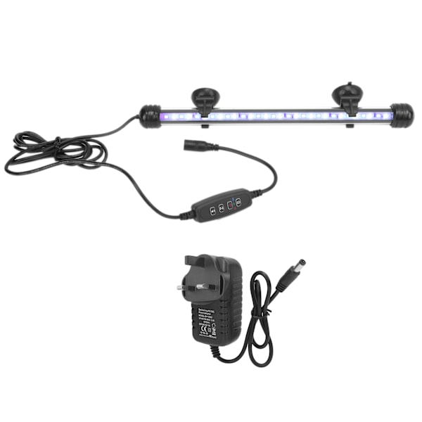 Akvarielys Vandtæt Fiskekumbelysning med LED-lys 3 Tilstande Dæmpbar 100‑240VUK Stik 28CM