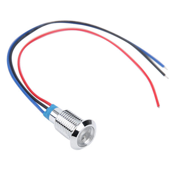 4 Set PreWired Runda LED-lampor Mini Common Anode 2-färgs Indikatorlampor 10mm 110220V (Röd och Blå)