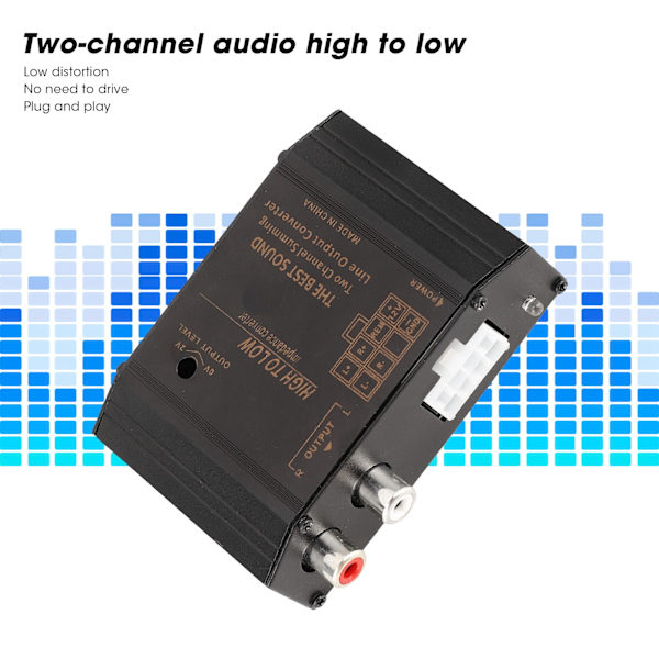 12V Bil Audio Højttaler Høj til Lav Niveau Konverter Adapter Stik RCA Port AntiInterference