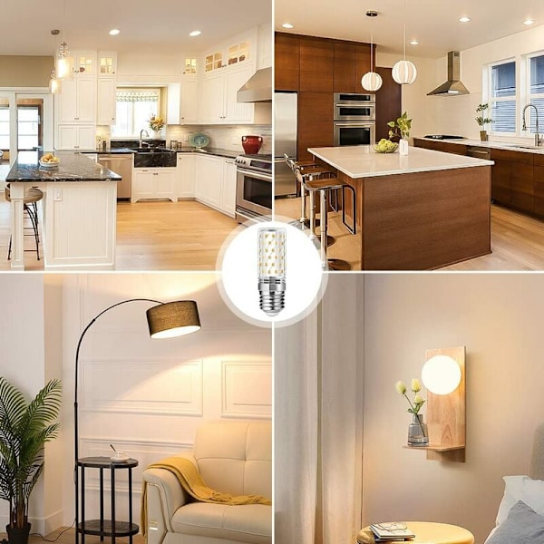 Flimmerfri LED-belysning för ljuskronor, energieffektiv 12W halogenekvivalent, superljus varmvit 3000K, E27-sockel, omedelbar tändning