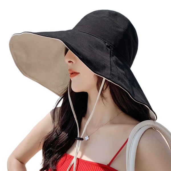 Solbeskyttelse Hat med bred skygge Solhat Foldbar Bucket Hat