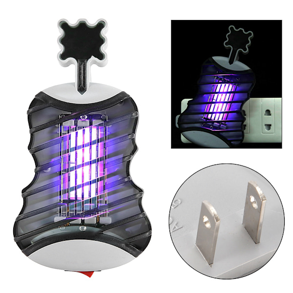 110-240V LED Lampa i Violinform Elektronisk Multifunktionell Myggdödarlampa Fälla (Svart)