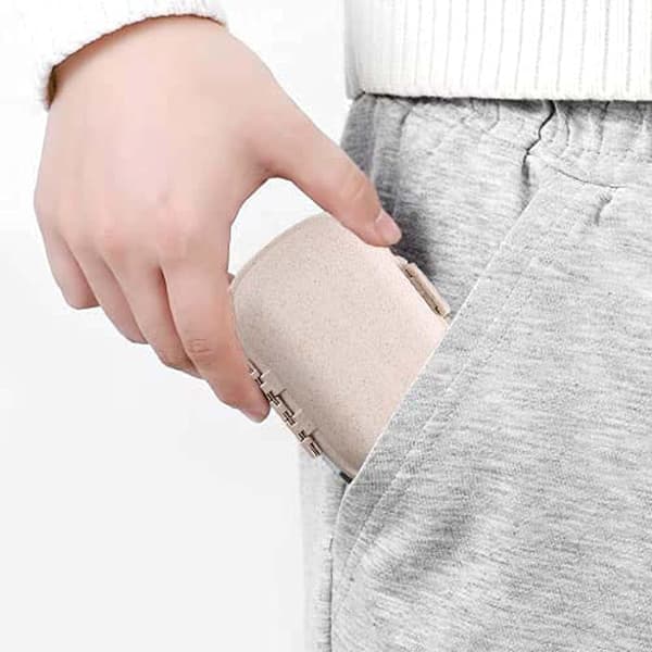 2 st (blå+beige, ca 11*8*3cm) Daglig fickpillerask, vete S