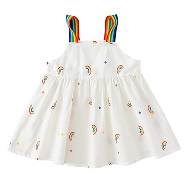 Baby Girl Summer Dress Rainbow Dress Ermeløs Rainbow Sun
