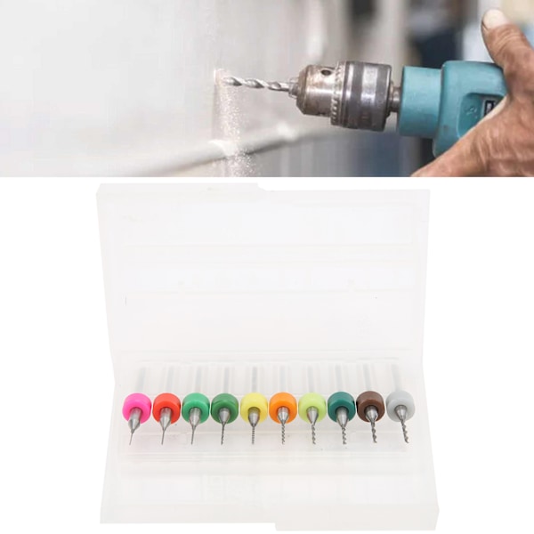 10 st Micro Twist Bits Wolfram Stål Kretskort Rakt Handtag Spiralborr 0,3‑1,2 mm