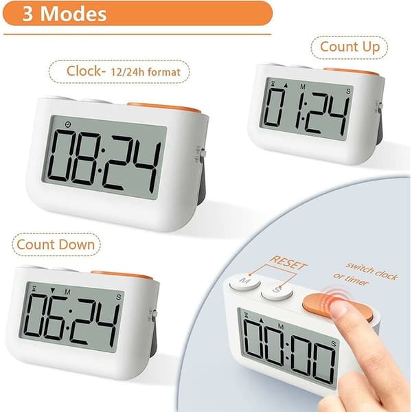 Silikonformbrett for baking og lyslaging, Digitalt kjøkkentimer Multifunksjonell elektronisk timer med justerbart volum og store sifre