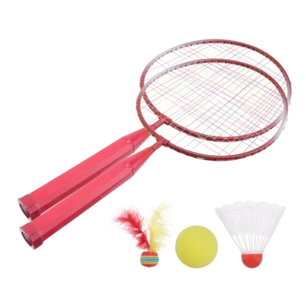 Badminton Tennis Rackets Balls set Children Kids Outdoor Sports Parent-Child Sports Educational Sports Game Toys for Children Boys Girls, Red