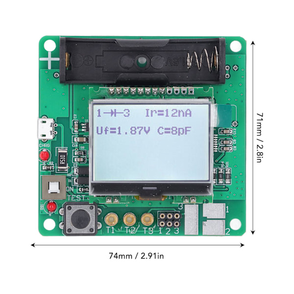 Transistoritesteri LCD-näytöllä, ESR-induktanssi- ja kapasitanssimittaus, automaattinen sammutus DIY-käyttöön
