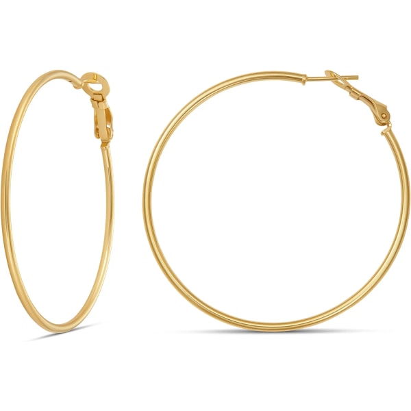 925 Sterling Silver Hoop Earrings -Plated Hoop Earrings Big Hoop