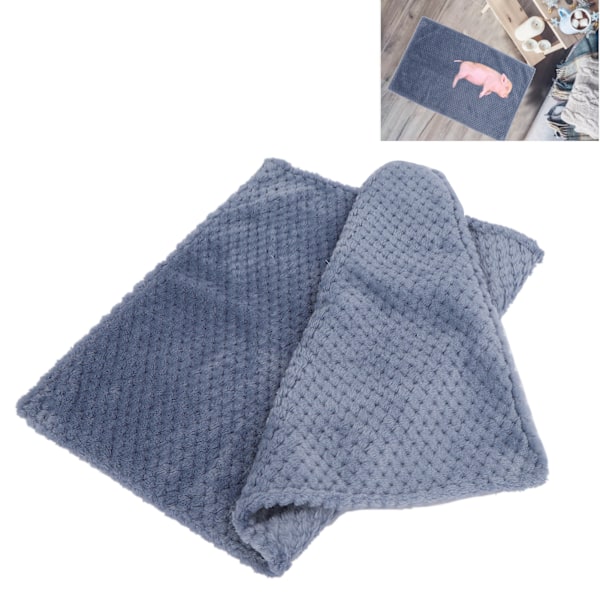 Washable Pet Blanket Winter Warm Thick Dog Throw Blanket Sleeping Mat Soft Fleece Cover(Blue S-59*38cm)