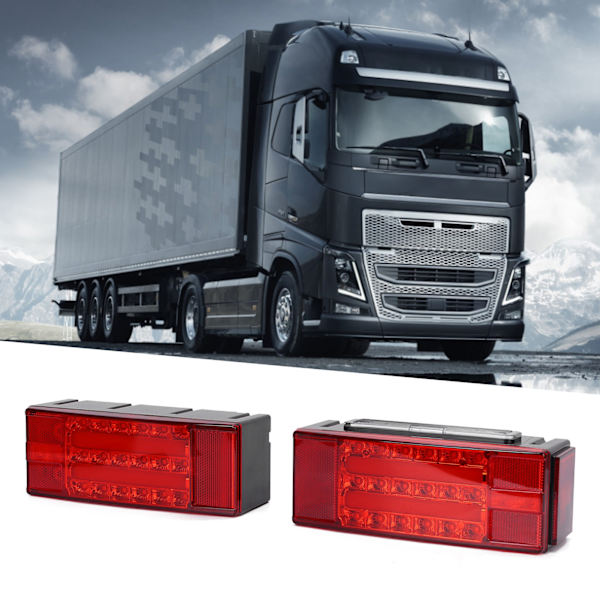 2 st LED Baklykta IP68 Vattentät Röd Baklykta Universal för Pickup Truck Båt DC12V