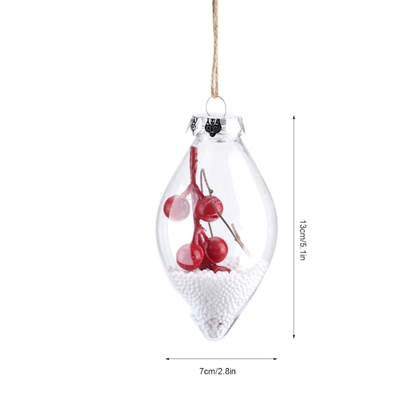 DIY  Christmas Tree Ball Bauble Transparent Open Plastic Hanging Ornament Home DecorsA