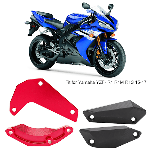 4 stk. Motor Stator Dæksel Glidebeskytter Styrtpude Passer Til Yamaha YZF R1 R1M R1S 15-17 (Rød)