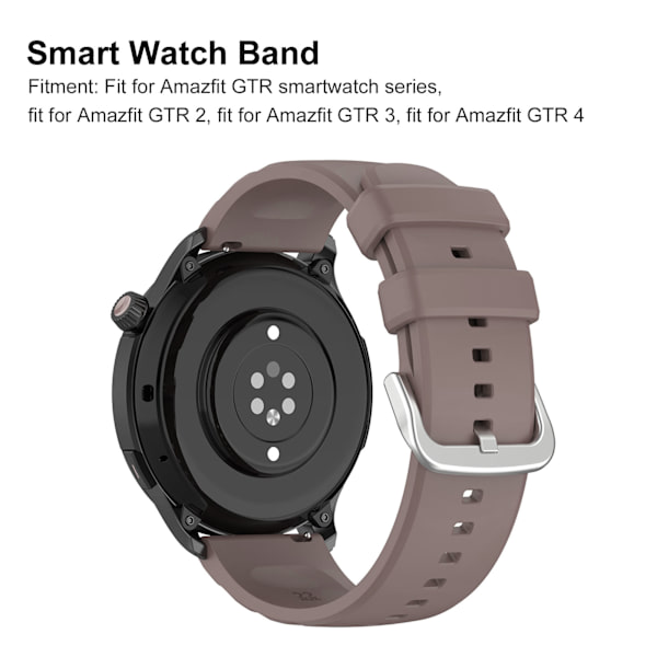 Silikonrem Professionel Blød Hurtig Udskiftning Smartwatch Rem Tilbehør Passer til Amazfit GTR 4 Brun