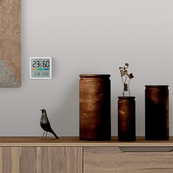 Hygrometer för hem och kontor, portabel inomhustermometer med kalibrering, stor LCD-display, temperaturmätare
