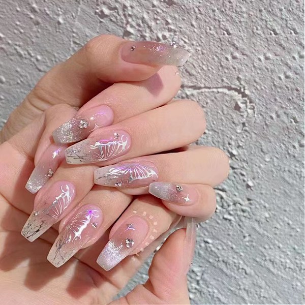 Nagellacksremsor för Hösten, Metalliska Nagelstickers Glänsande Laser Guld Silver För Fingernaglar Och Tånaglar, 12 Ark Med Självhäftande Hela Omslag