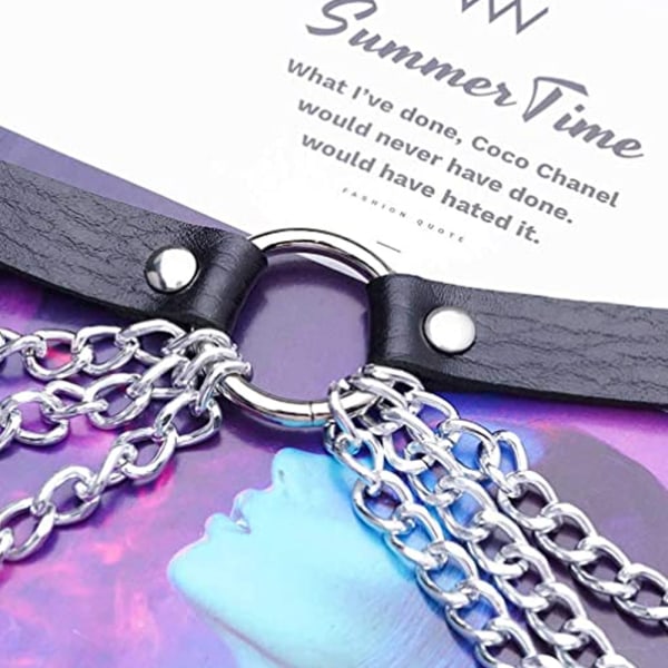 Punk Layered Chest Chains Läder Body Chains Party Nattklubb Bo