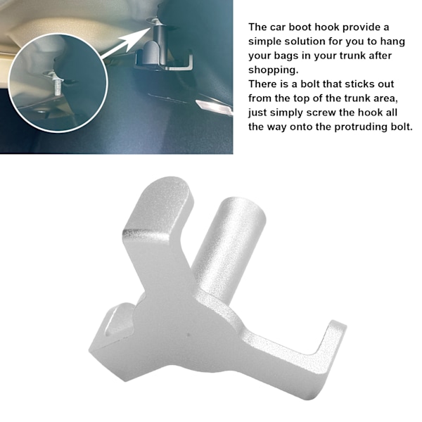 Innvendig bakluke-posekrok i aluminiumlegering, erstatning for Tesla Model 3 2018‑2021 Sølv