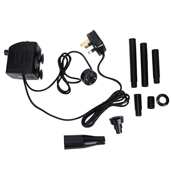 Plast 3 i 1 1000L/H 15W Akvarium Fisktank Nedsänkbar Pump med Ljus för Vattenträdgård Fontän Damm SM-068
