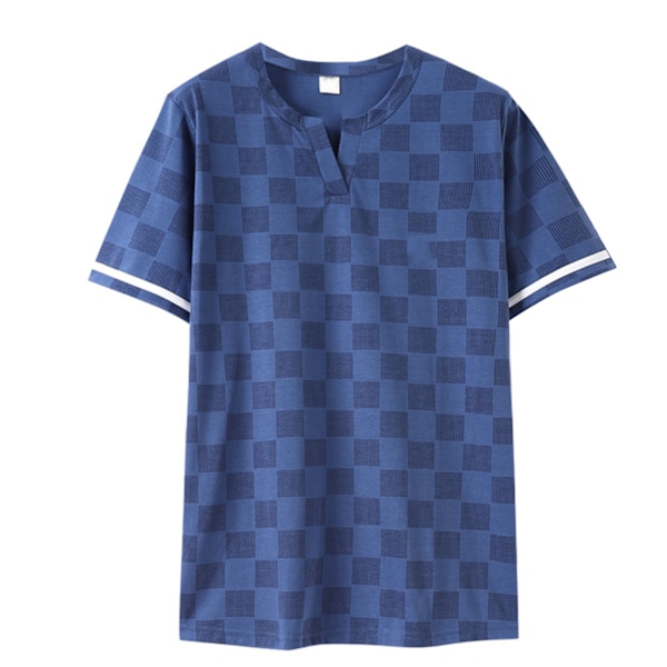 Män Kort Pyjamas Set Man Sommar Tunn Bomullsbyxor Tryck Casual Hem Loungewear V-Hals XXL