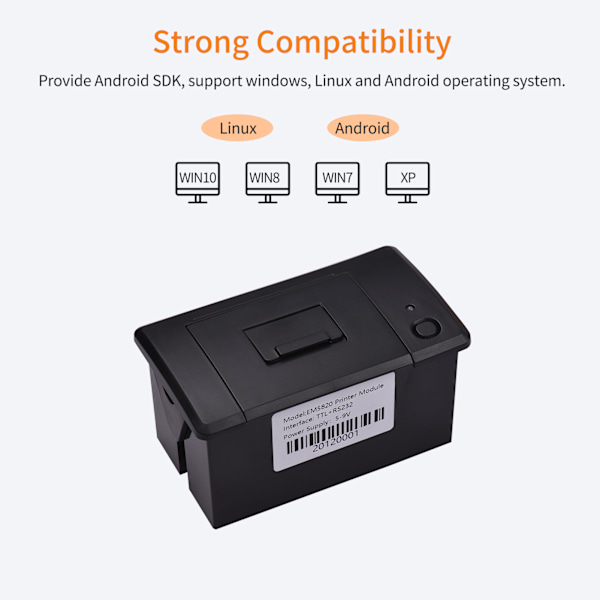 Inbäddad termisk kvittoskrivare 58MM Mini Utskriftsmodul Lågt Brus med USB/RS232/TTL Seriell Port Stöd ESC/POS Kommandon för Våginstrument