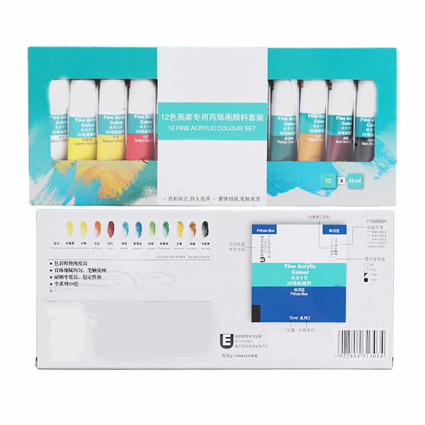 Håndmalet Pigment Vægdekoration Akryl Pigment 10ml pr. Tube (12 Farver)