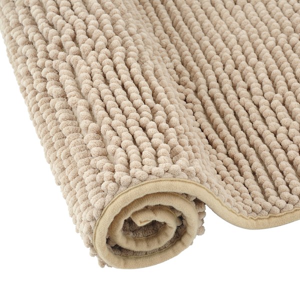 2 kpl / setti Chenille-liukastamattomat vedenimevät liukastamattomat matot kylpyhuoneeseen ja olohuoneeseen (Camel)