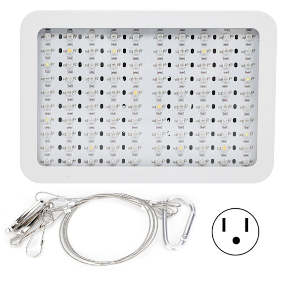 Vækstlys Panel 100 LED'er 1000W Fuld Spektrum Plantelampe Dobbeltkontakter til Spirende Blomstringsperiode US Stik 85-265V
