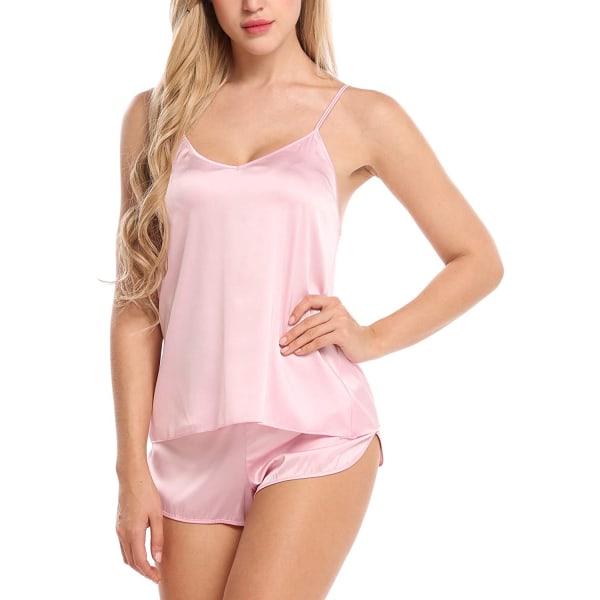 Nattkläder Dam Sexig Lingerie Satin Pyjamas Cami Shorts Set Nig