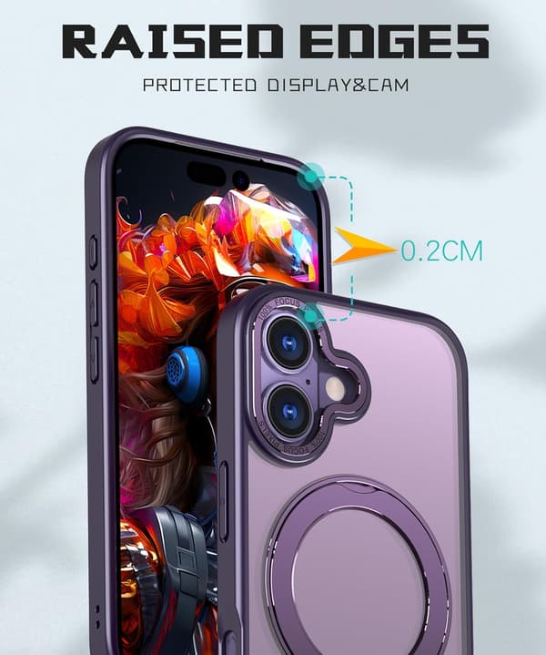 360° roterbart magnetisk ringdeksel til iPhone 13 Pro Max, støtsikkert beskyttelsesdeksel (lilla) Purple iPhone 13 Pro Max