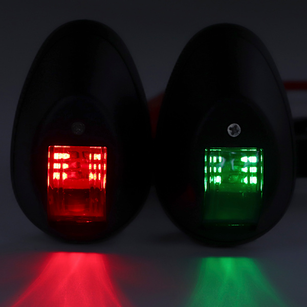 DC12V-24V 3W LED Navigationslys Signallampe IP66 Vandtæt til Marinebåd Yacht Sort