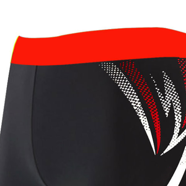 Män Badbyxor Snabbtorkande Stretch Andningsbar Slim Fit Knytband Mode Print Män Badkläder för Simning Röd XXL (100‑140kg / 220.5‑308.6lb)