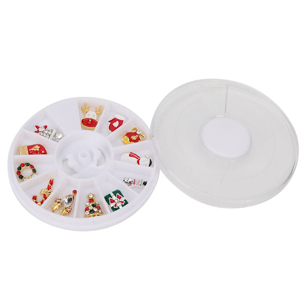 3D Jultema 12 Rutor Nagel DIY Manikyr Nagelkonst Dekoration Tillbehör Verktyg (Typ A)