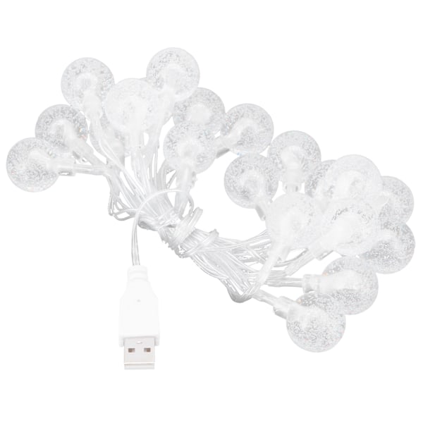 USB Ljusslinga 20LED Kristall Bubbla Bollformad Dekorativ Ljusslinga för Sovrum Fest Bröllop Camping Inomhus Utomhus