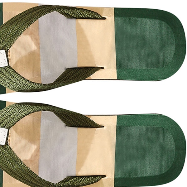 Mænds Flip Flops Hurtigtørrende Åndbar Skridsikker Blød EVA Ergonomisk Strand Thong Sandaler Grøn 42