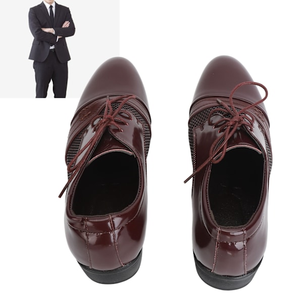 Formella Business-skor Snörning Fritid PU-läder Herr Casual Dress Skor för Vardagslivet Vinröd 42