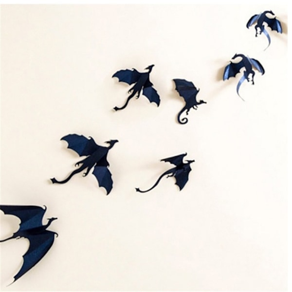 3D Drak Fantasy Tema Väggkonst, Högkvalitativ Vinyl Självhäftande Lätt Applicerade Väggdekaler Heminredning för Släta Rena Ytor, Perfekt Gåva för