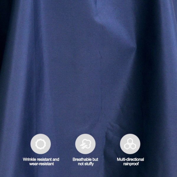 Regnfrakke til børn af kappetype let og åndbar (marineblå)