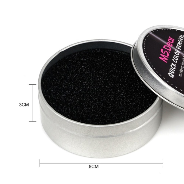 Farvefjerningssvamp - Tør makeupbørste Quick Cleaner-svamp - Fjerner skyggefarve fra din børste uden vand eller kemiske opløsninger - Kompakt