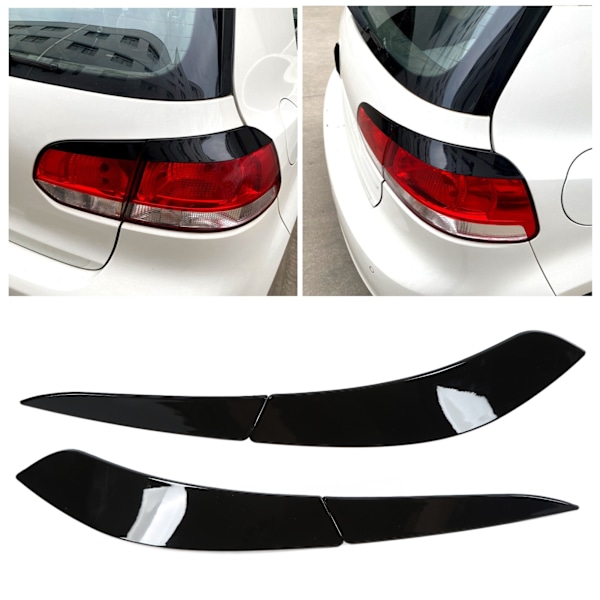 4-pack Baklyktsögonbryn Kit ABS Svart UV-resistent Väderbeständig Ersättning för MK6 2009‑2012