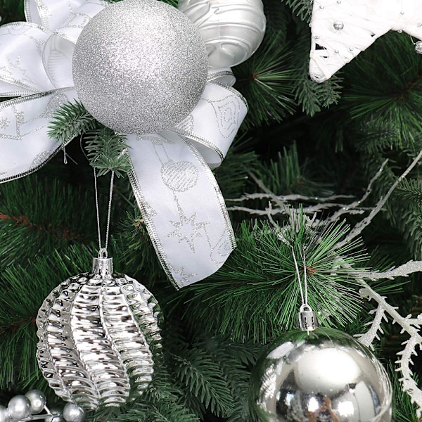 Julekulepynt Knusesikker Julepynt Sett Dekorasjoner til Juletrekuler red silver